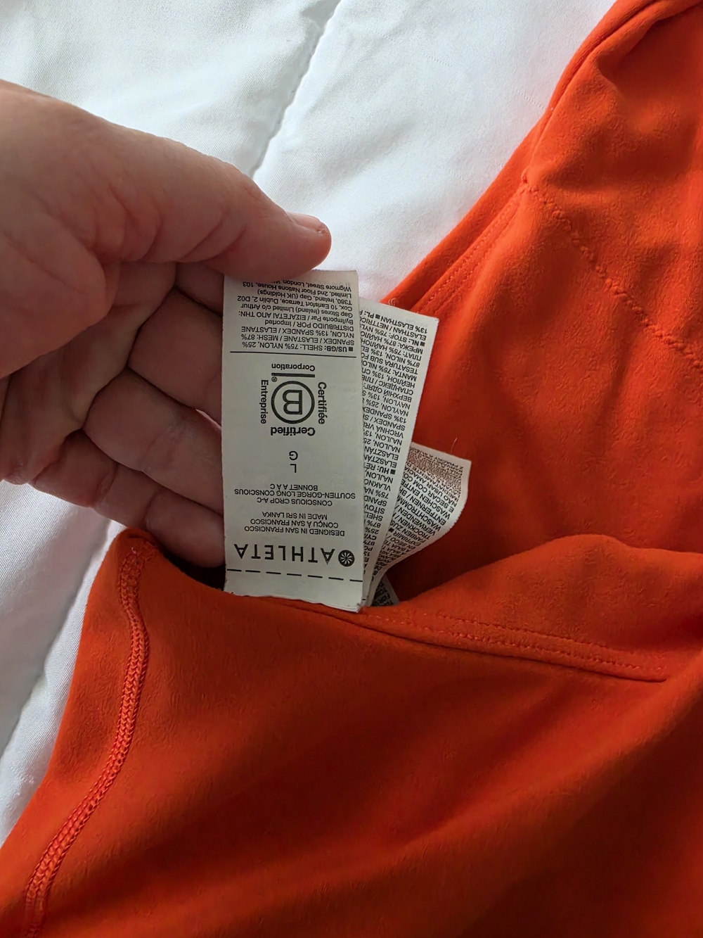 Athleta Orange Concious  High-Neck Crop Tank Large - Picture 3 of 3